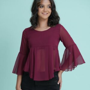 Bell Sleeve Peplum Top