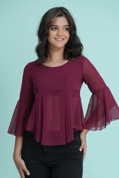 Bell Sleeve Peplum Top