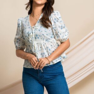 Dandy tie-up peplum top