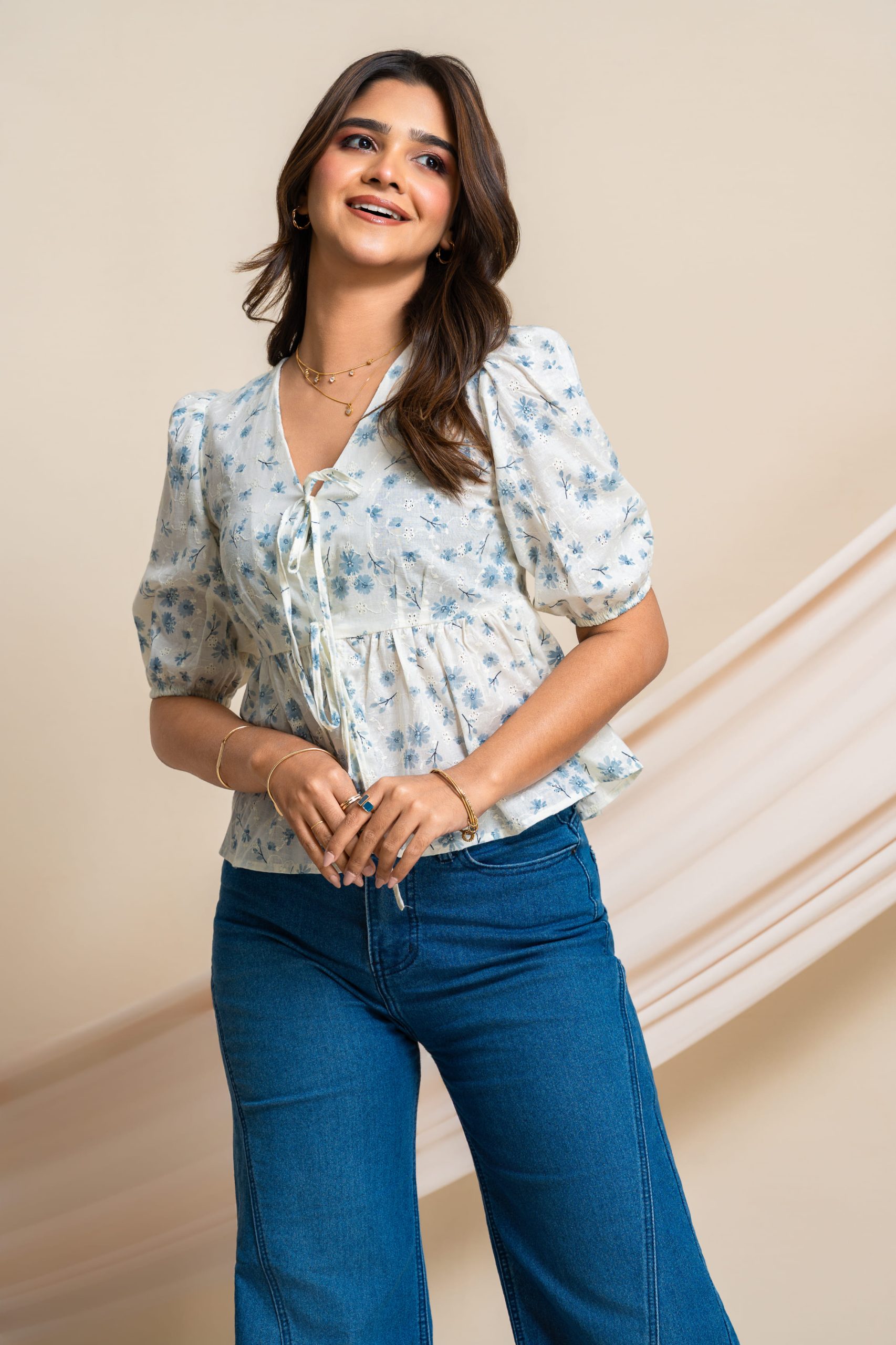 Dandy tie-up peplum top