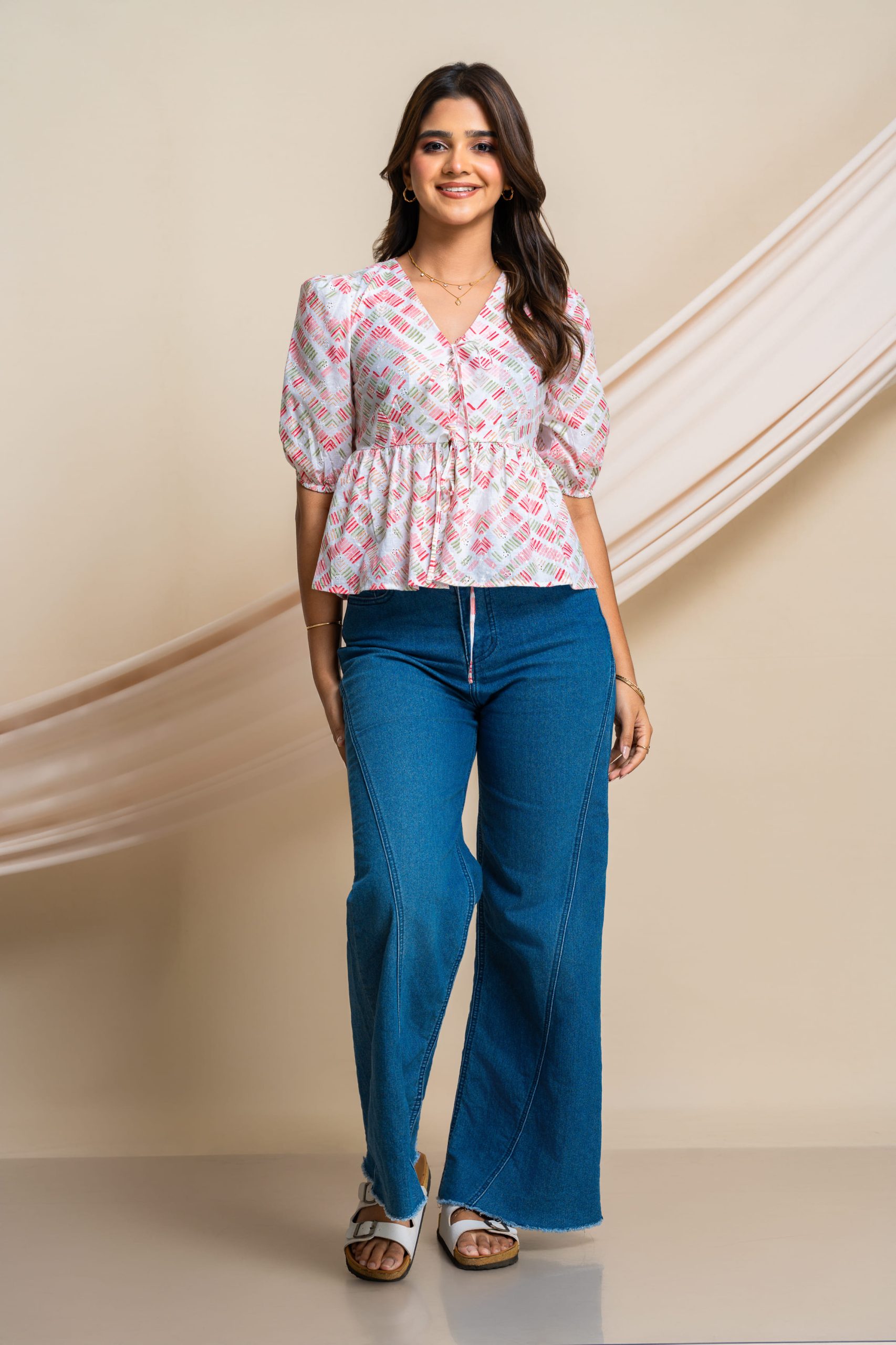 Dandy tie-up peplum top - Image 5