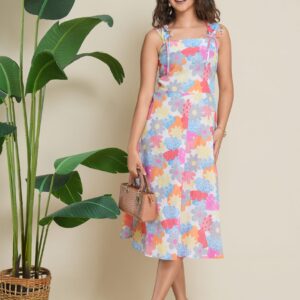 DANDY DOUBLE BOW MIDI DRESS