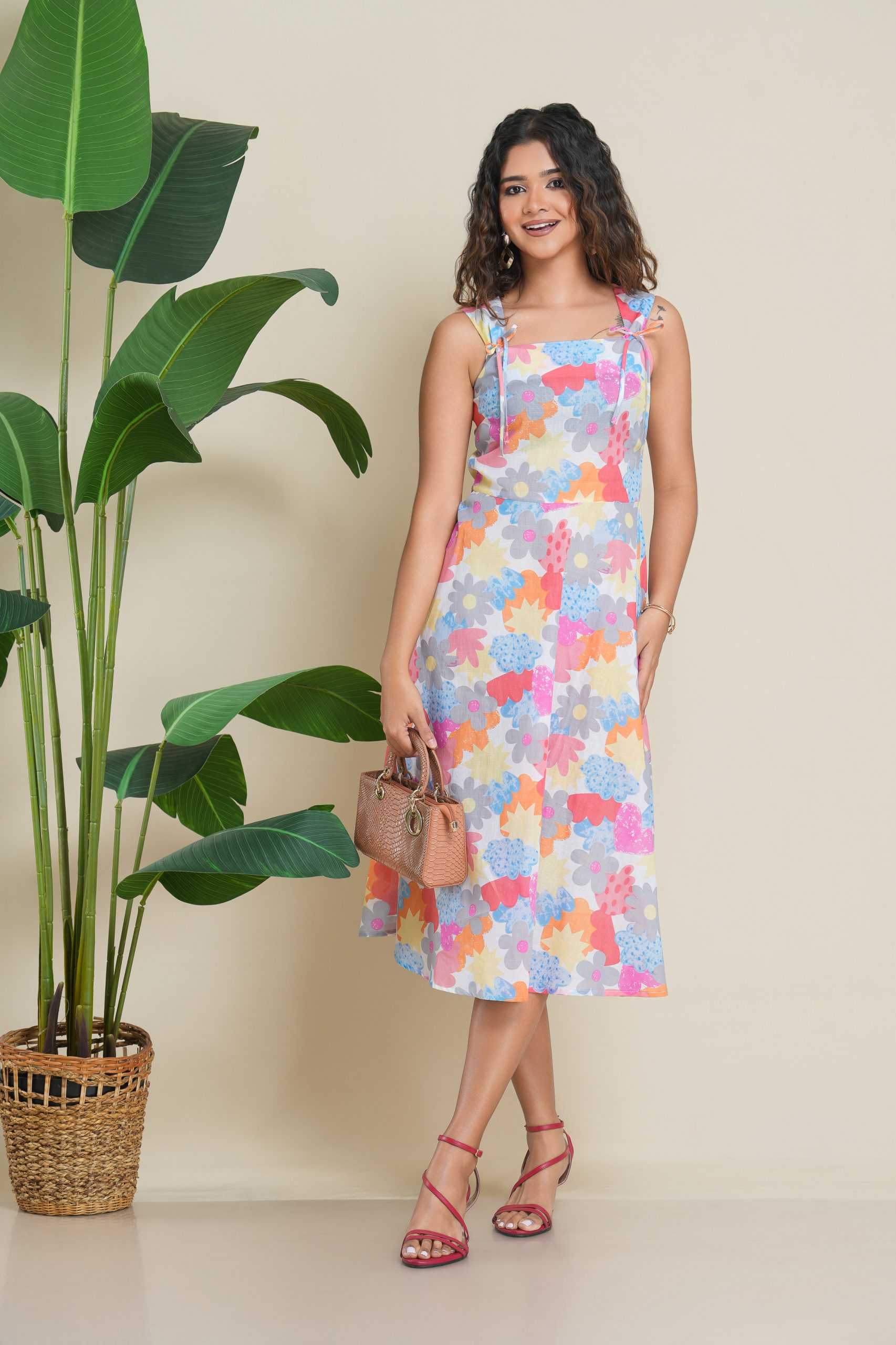 DANDY DOUBLE BOW MIDI DRESS