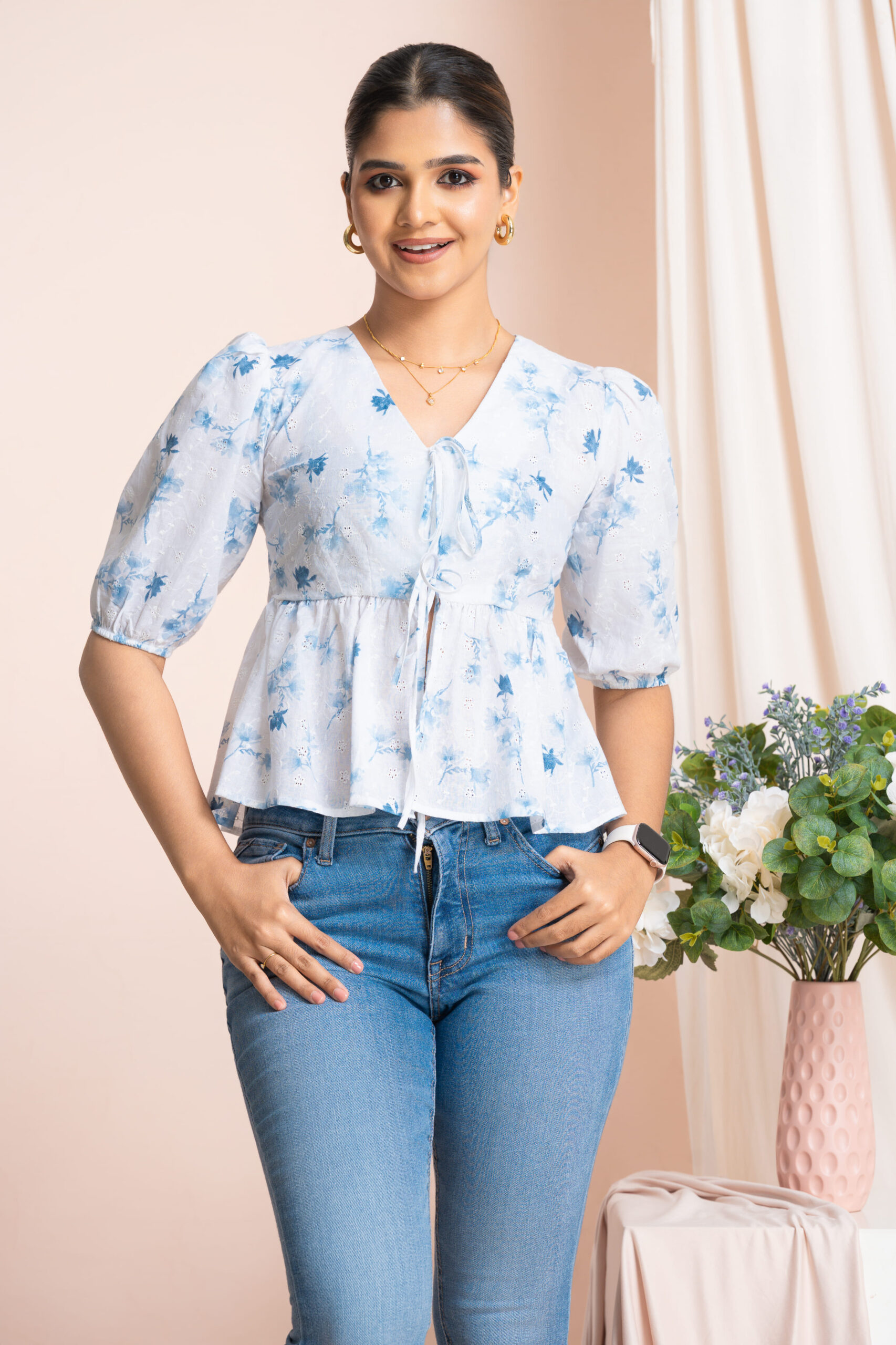 Dandy Peplum Tie-up Top - Image 8