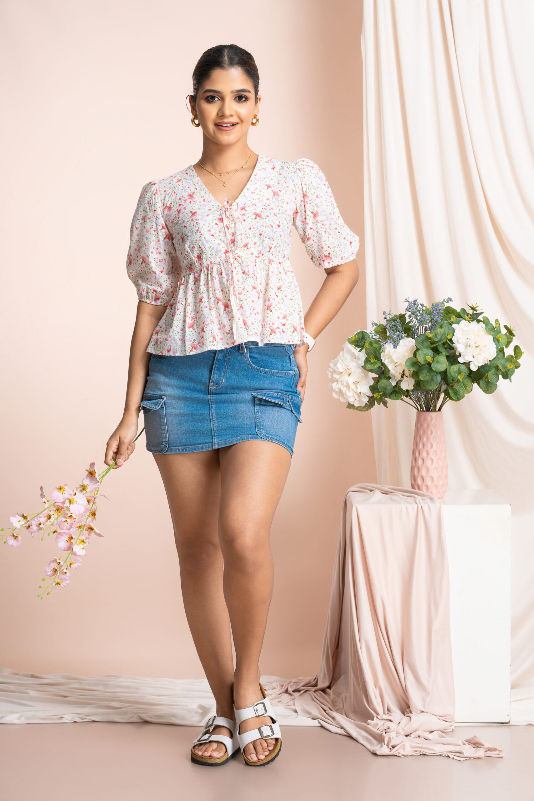 Dandy Peplum Tie-up Top - Image 4