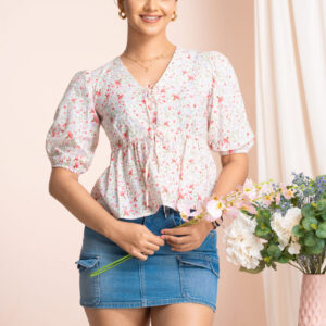 Dandy Peplum Tie-up Top