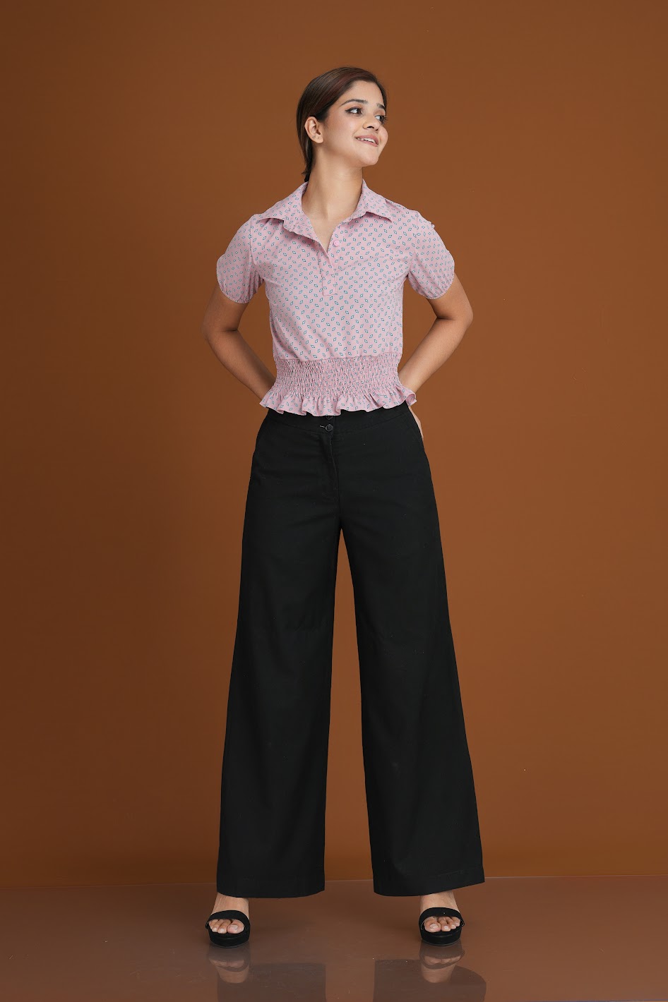 Printed Collar Top - Image 2