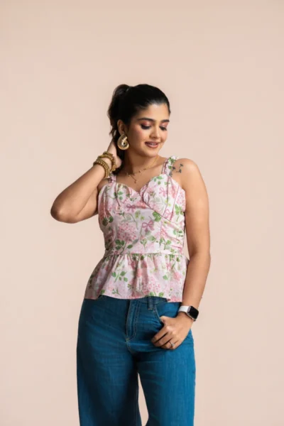 DAISY BLOOM BUSTIER TOP ROSE