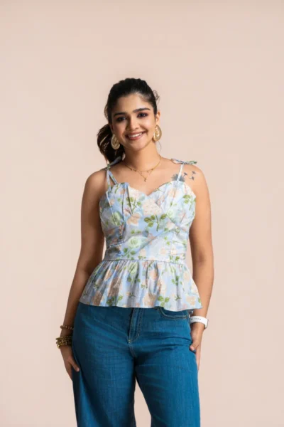 DAISY BLOOM STRAPPY TOP GARDENIA