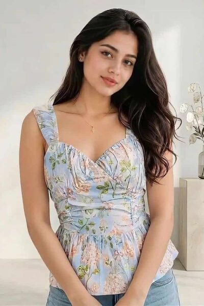 DAISY BLOOM BUSTIER TOP GARDENIA