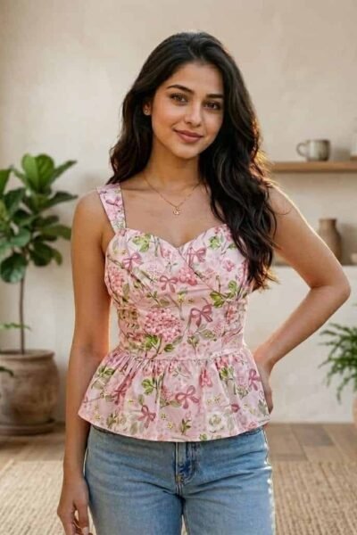 DAISY BLOOM BUSTIER TOP ROSE