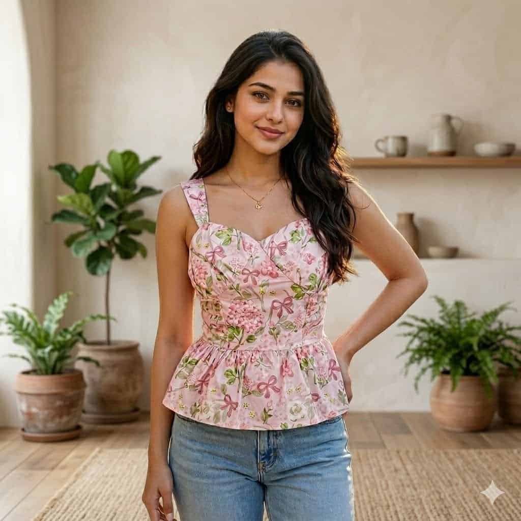 DAISY BLOOM BUSTIER TOP ROSE
