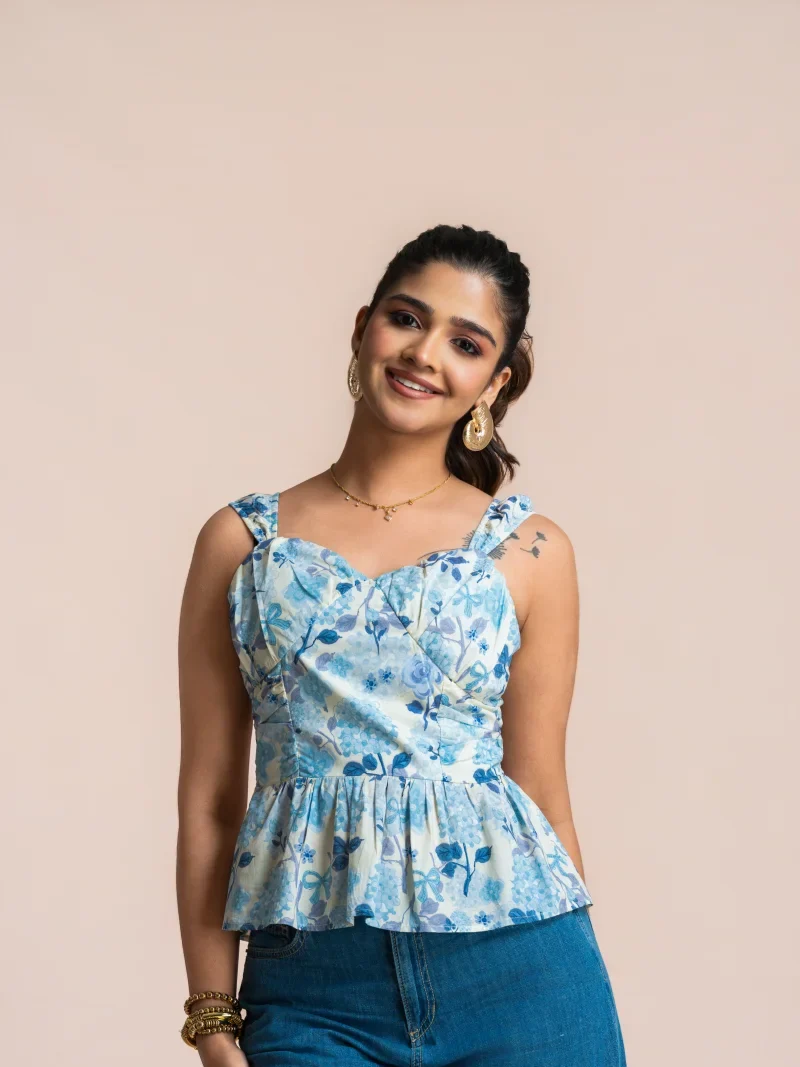 Daaisy Bloom Bustier Top Blue Lilly