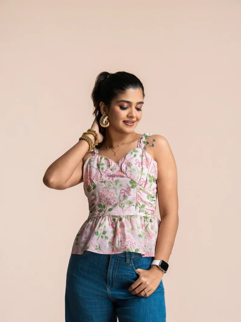 Daisy Bloom Bustier Top Rose