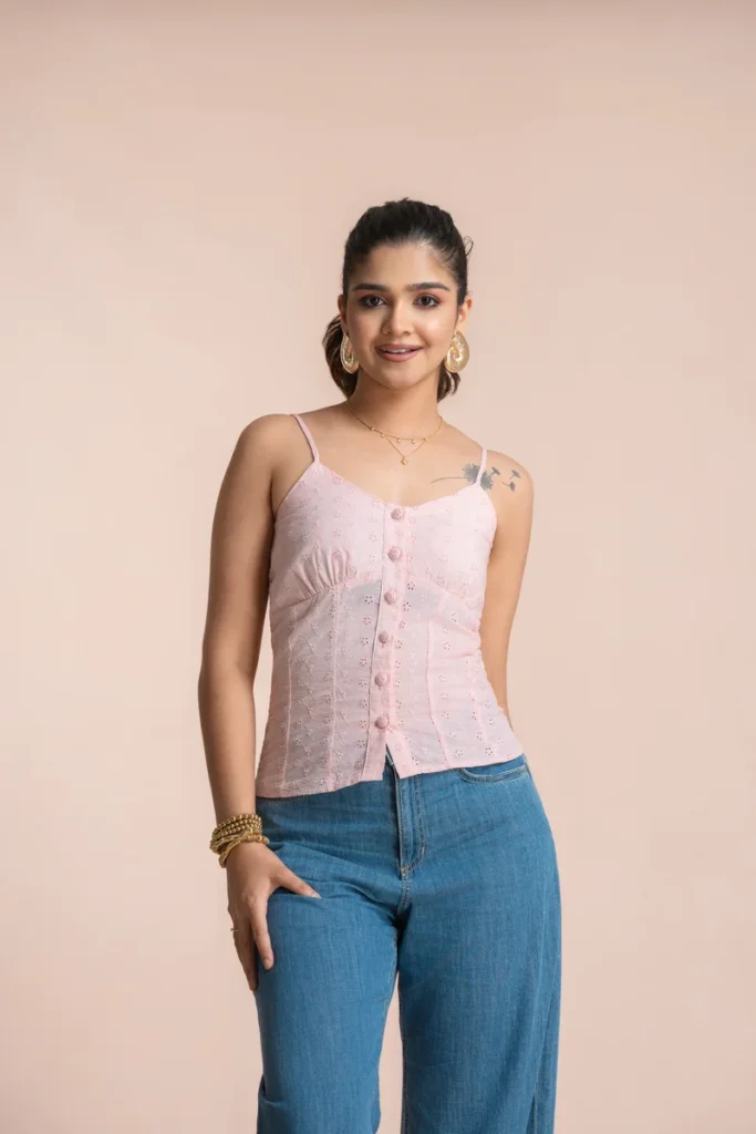 Iris Button Down Strap Top