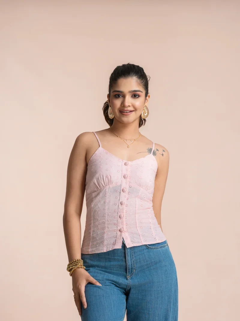 Iris Button Down Strap Top