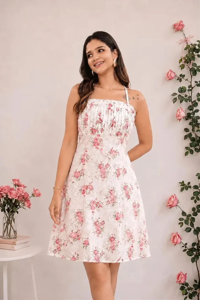 Vintage rose Pintuck strappy dress - LUMI AND LACE - Dandelion Colombo