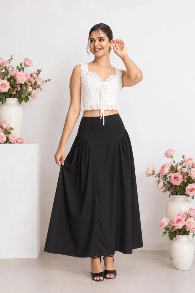 Drop waist skirt light black - LUMI AND LACE - Dandelion Colombo