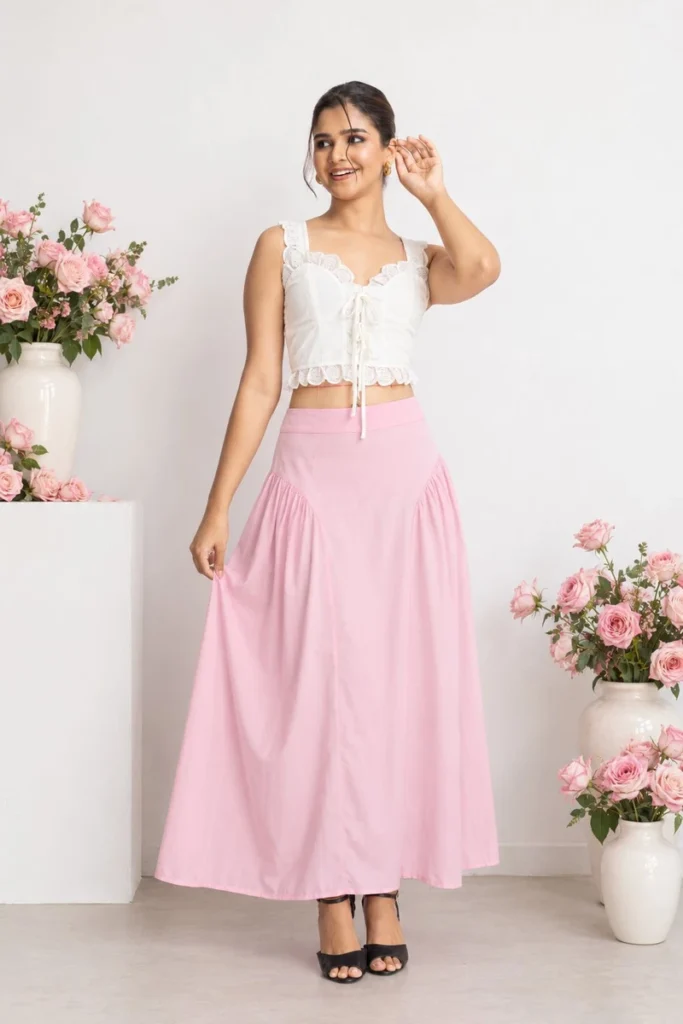 Drop waist skirt light pink - LUMI AND LACE - Dandelion Colombo