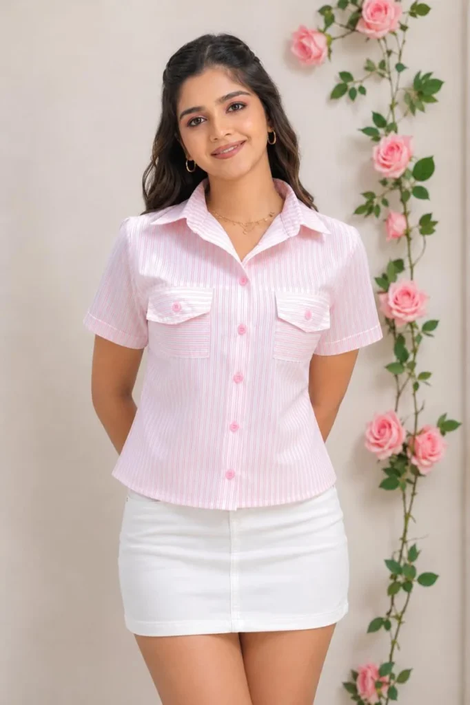 Classic pink stripe shirt - LUMI AND LACE - Dandelion Colombo