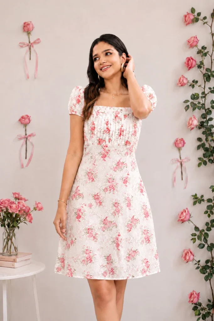 Vintage Rose Pintuck Dress - LUMI AND LACE - Dandelion Colombo