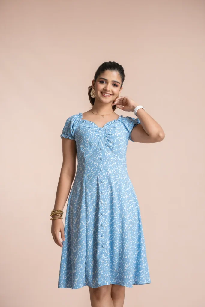 Pearl muse midi dress blue